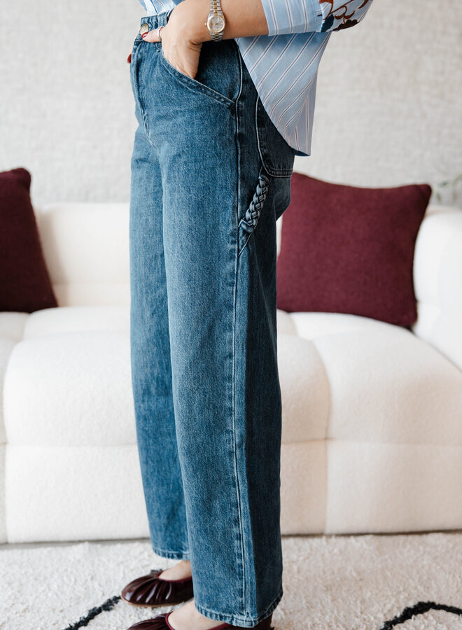 Andrea straight mid waist jeans – Blue