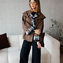 Laura jasje trench met carreaux sjaal – Brown/Blue