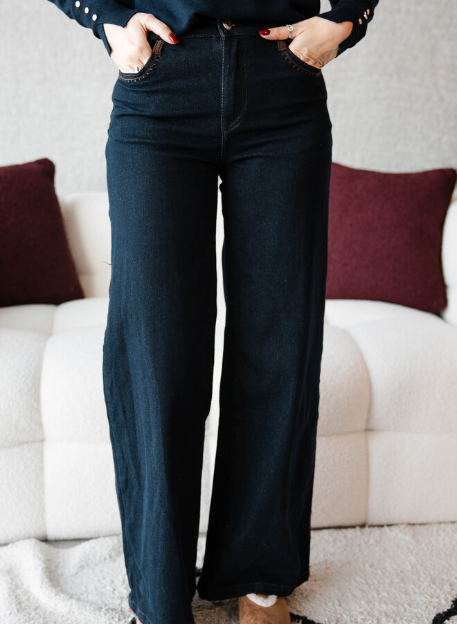 Pauline jeans wide straight – Dark Denim