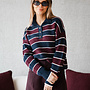 Kristy knitwear polo – Marine/Bordeaux