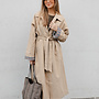 Edith trench carreaux binnenkant – Beige