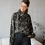 Fiona knitwear met sjaaltje paisley print – Kaki