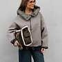 Didi jas stof met kap – Taupe