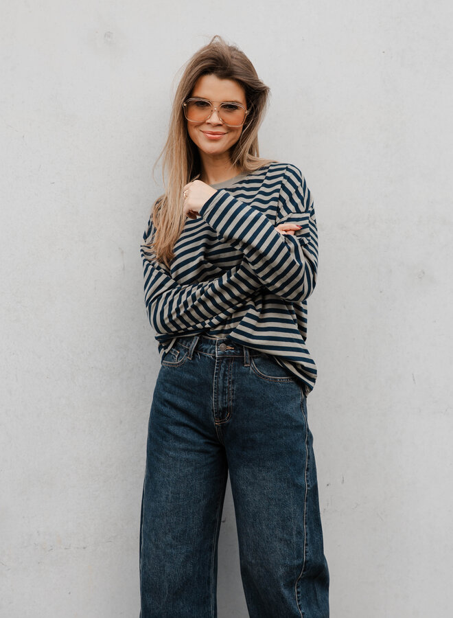 Nora longsleeve stripes – Kaki