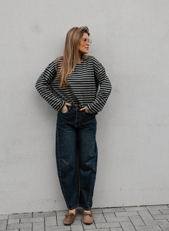 Nora longsleeve stripes – Kaki