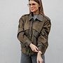 Florine jas effect leder en daim – Khaki