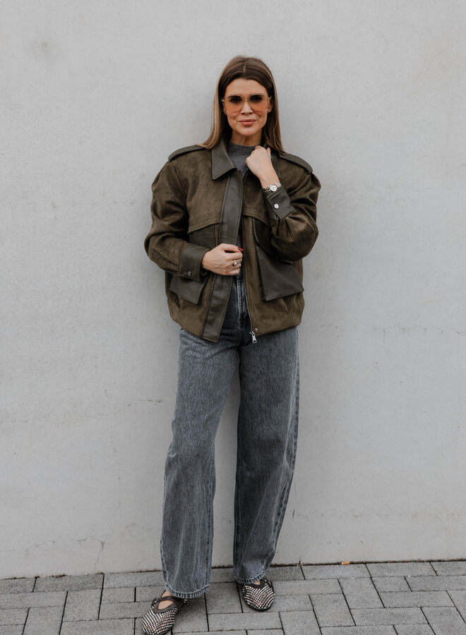 Brune barrel jeans – Grey