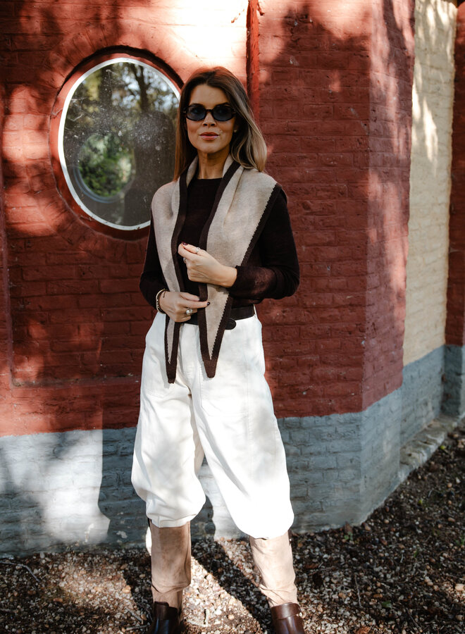 Noemi Barrel broek riem – Vanille
