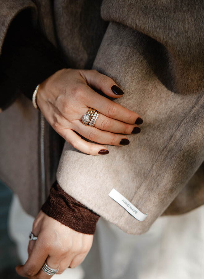 Sela cape faux fur – Taupe