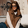 Lyora bodywarmer faux fur inside – Brown