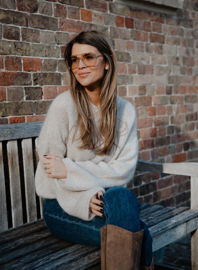 Juna basic mohair knit – Beige