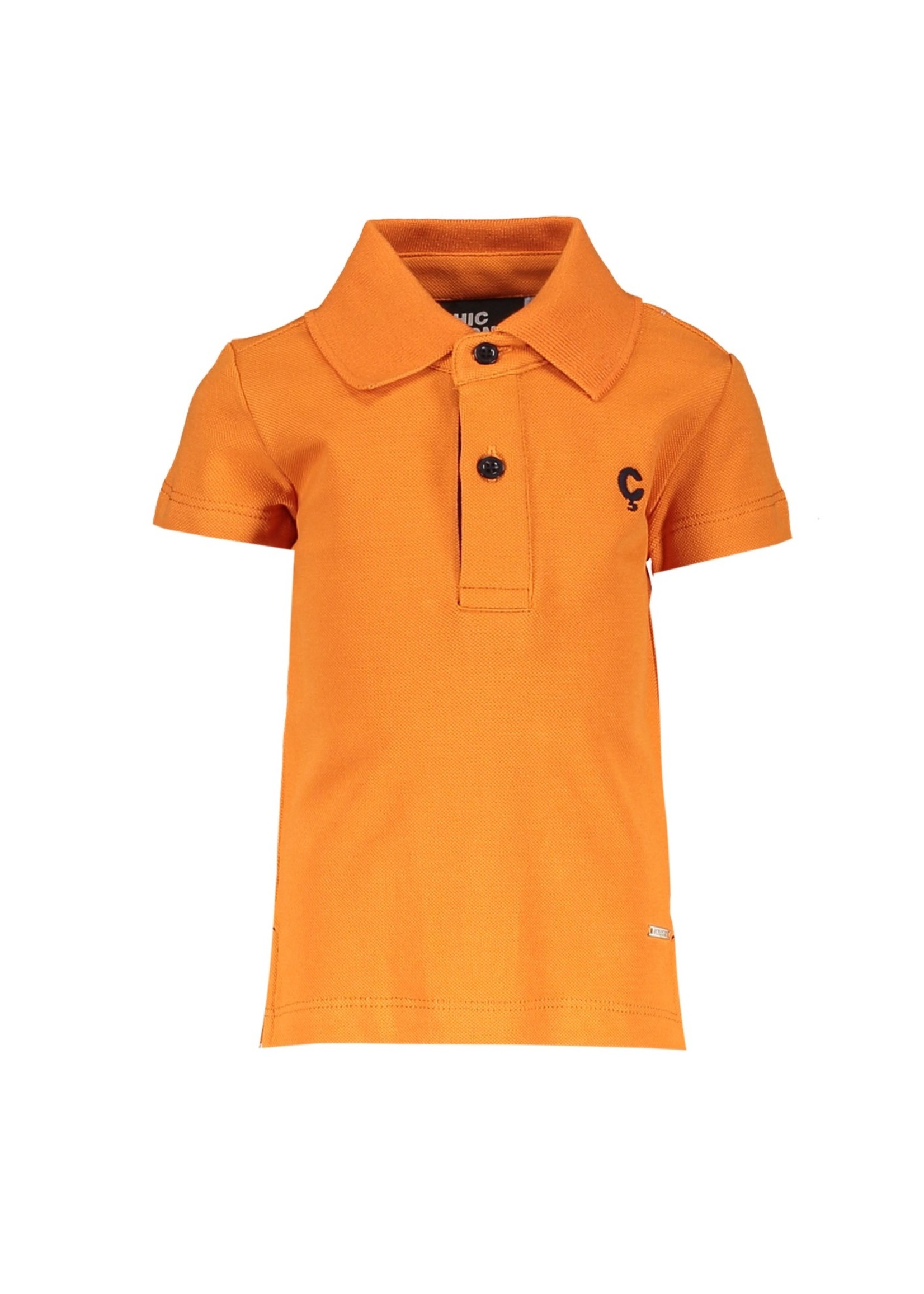 Le Chic NEWMAN rubber badge polo Burnt Sienna
