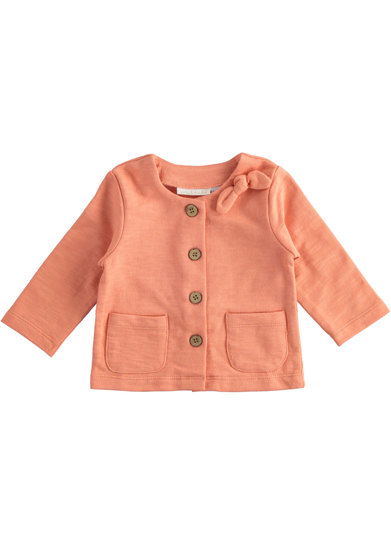Ido OPEN LONG SLEEVE SWEATER WITH ZIP OR BUTTONS 34757 BROWNISH ORANGE