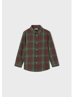 Mayoral L/s checked shirt             Forest-Red