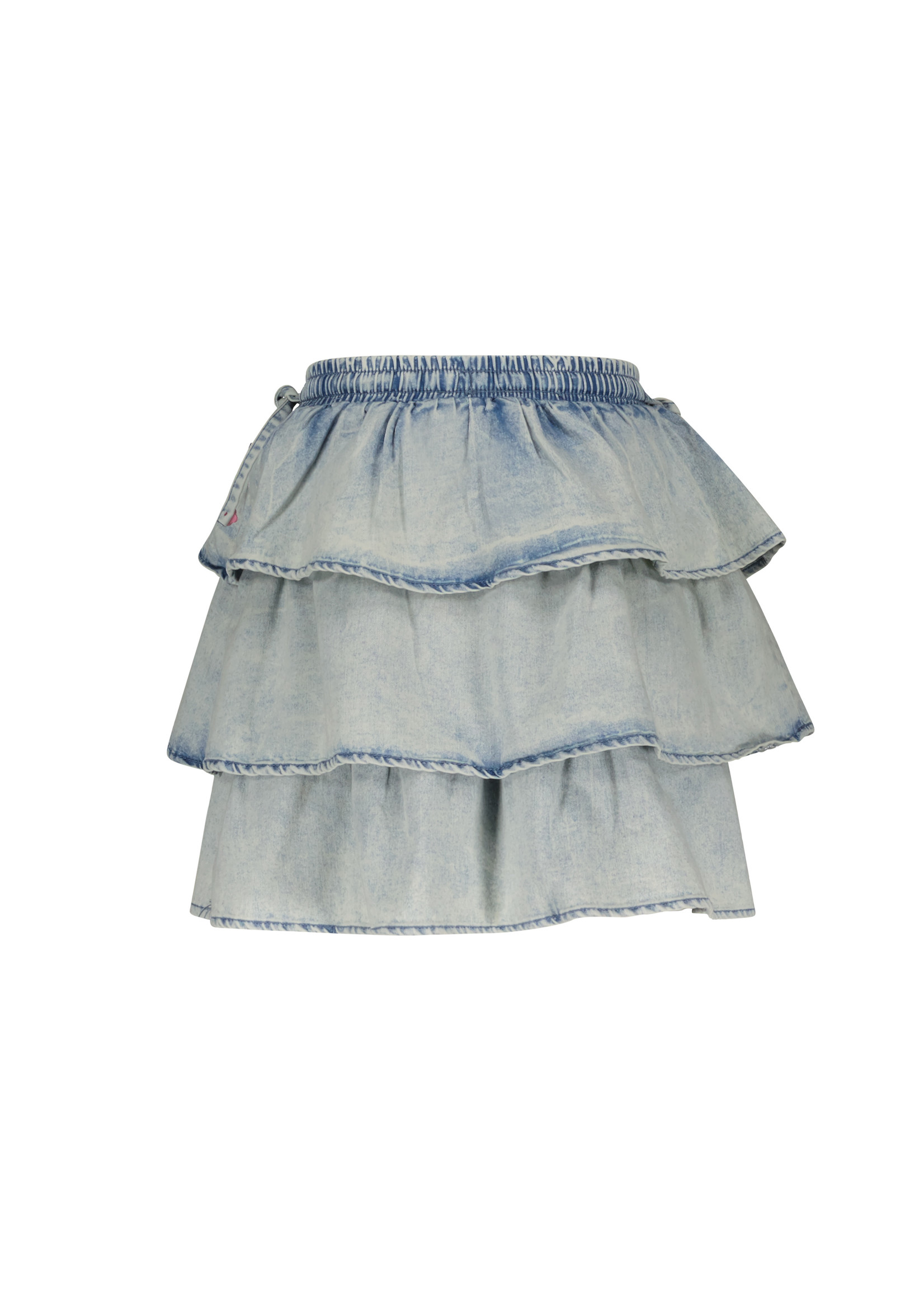 Le Chic TWAIN denim layered skirt Classic Light Denim