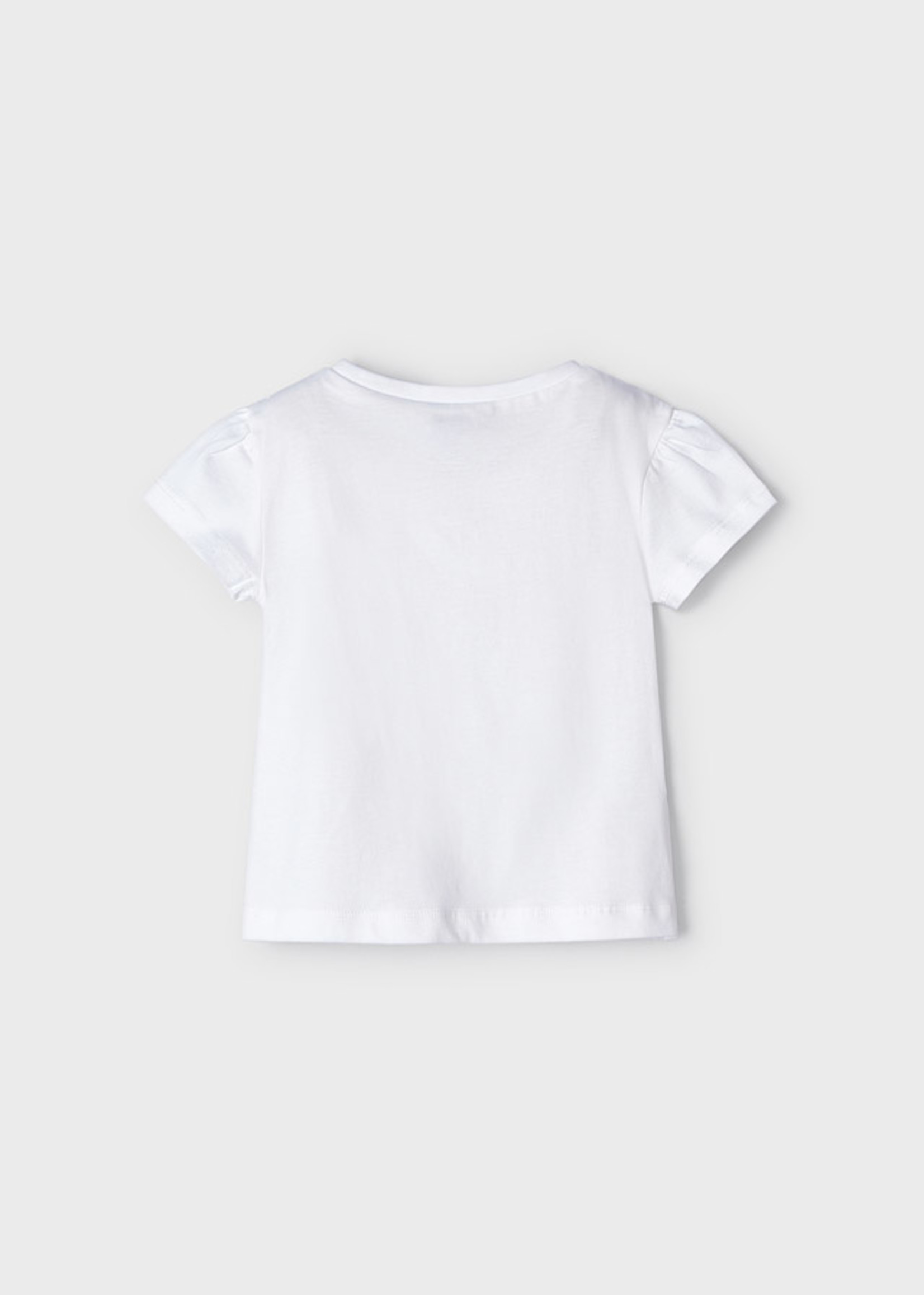 Mayoral 810 Mini Girl            S/s embroidered shirt         White