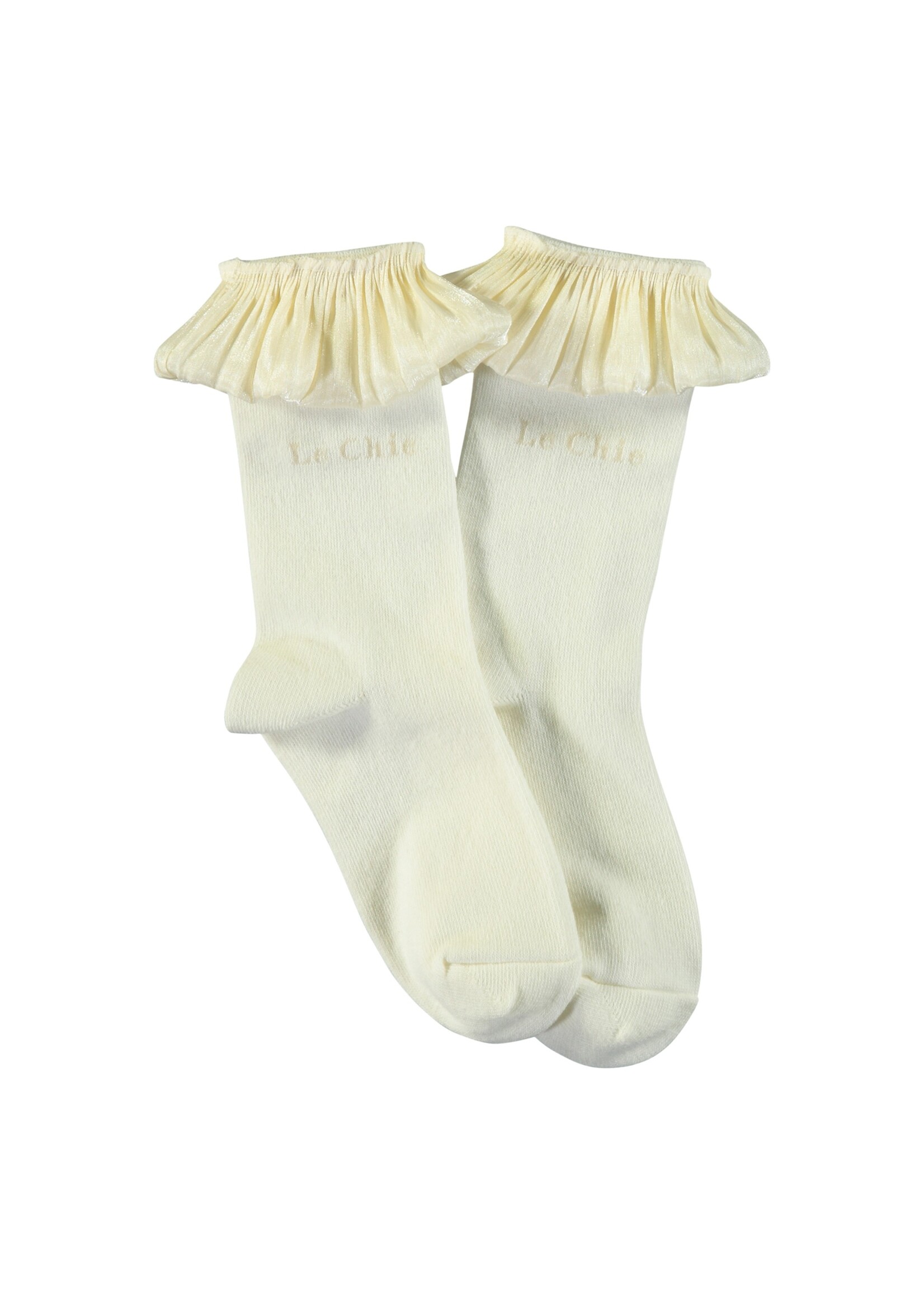 Le Chic Girls Kids C402-5957 RAVEN sock with tule Off White