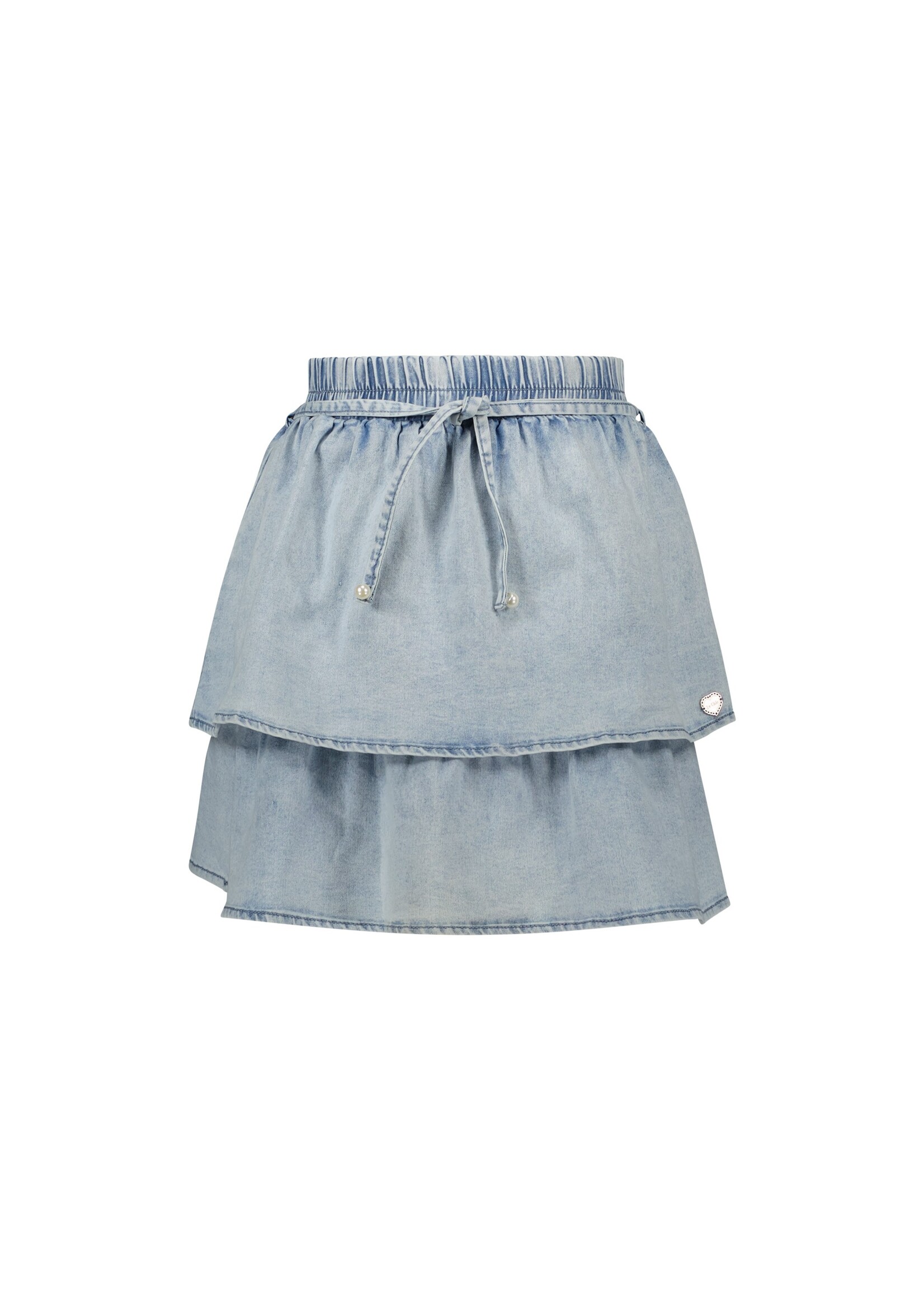 Le Chic Girls Kids C402-5783 TOEDOE denim layered skirt Classic Light Denim