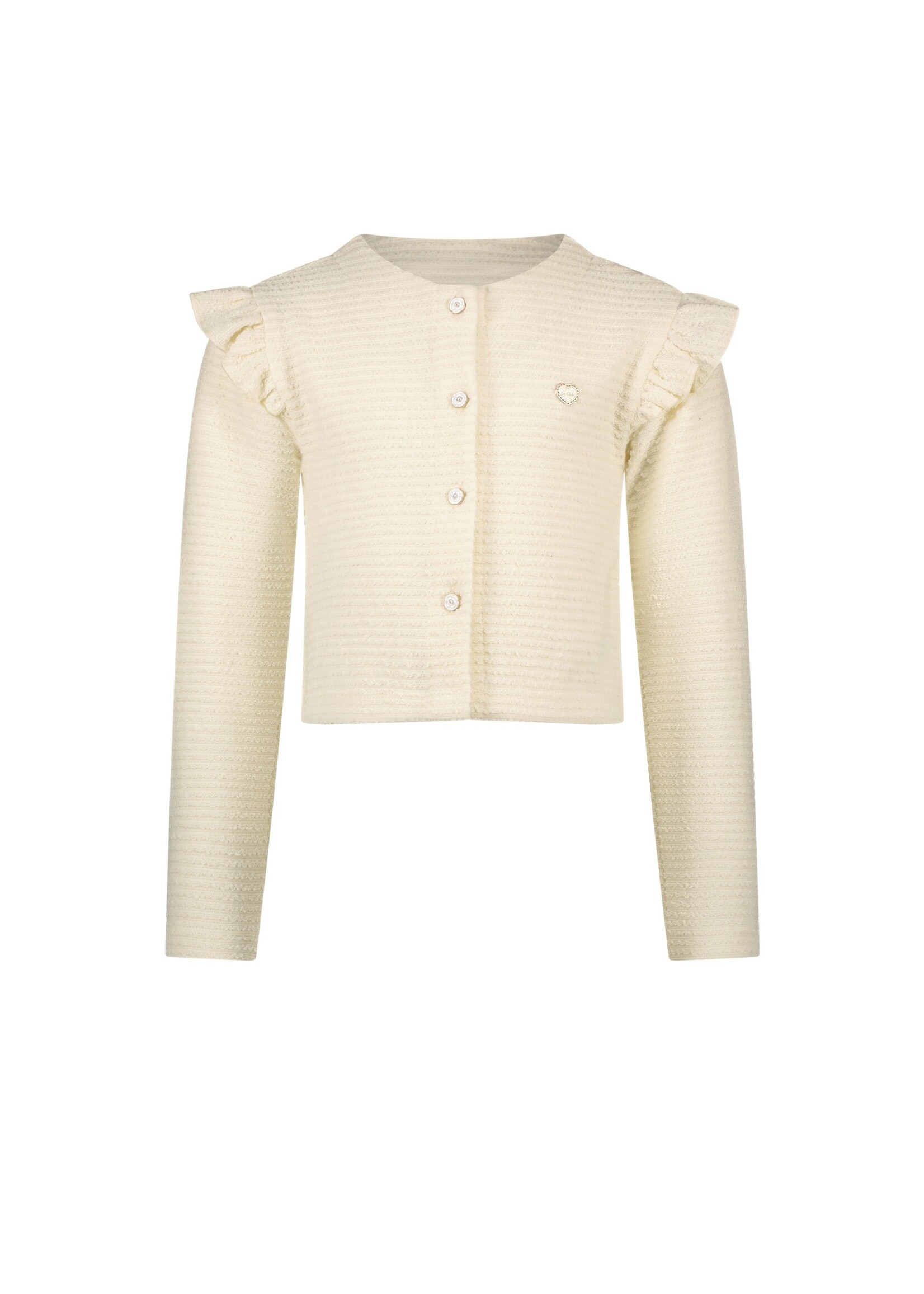 Le Chic Girls Kids C402-5165 AMBRY wavy knit jacket Off White