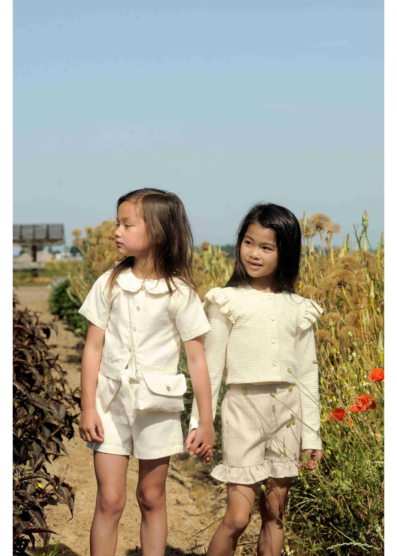 Le Chic Girls Kids C402-5165 AMBRY wavy knit jacket Off White