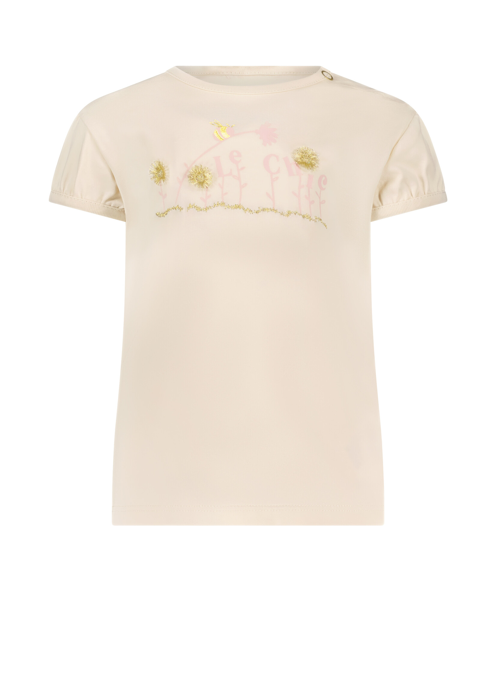 Le Chic Girls Baby C312-7406 NOKI flowers for bees T-shirt Pearled Ivory