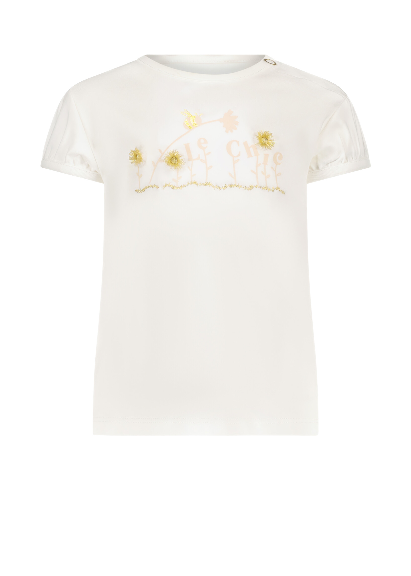 Le Chic Girls Baby C312-7406 NOKI flowers for bees T-shirt Off White