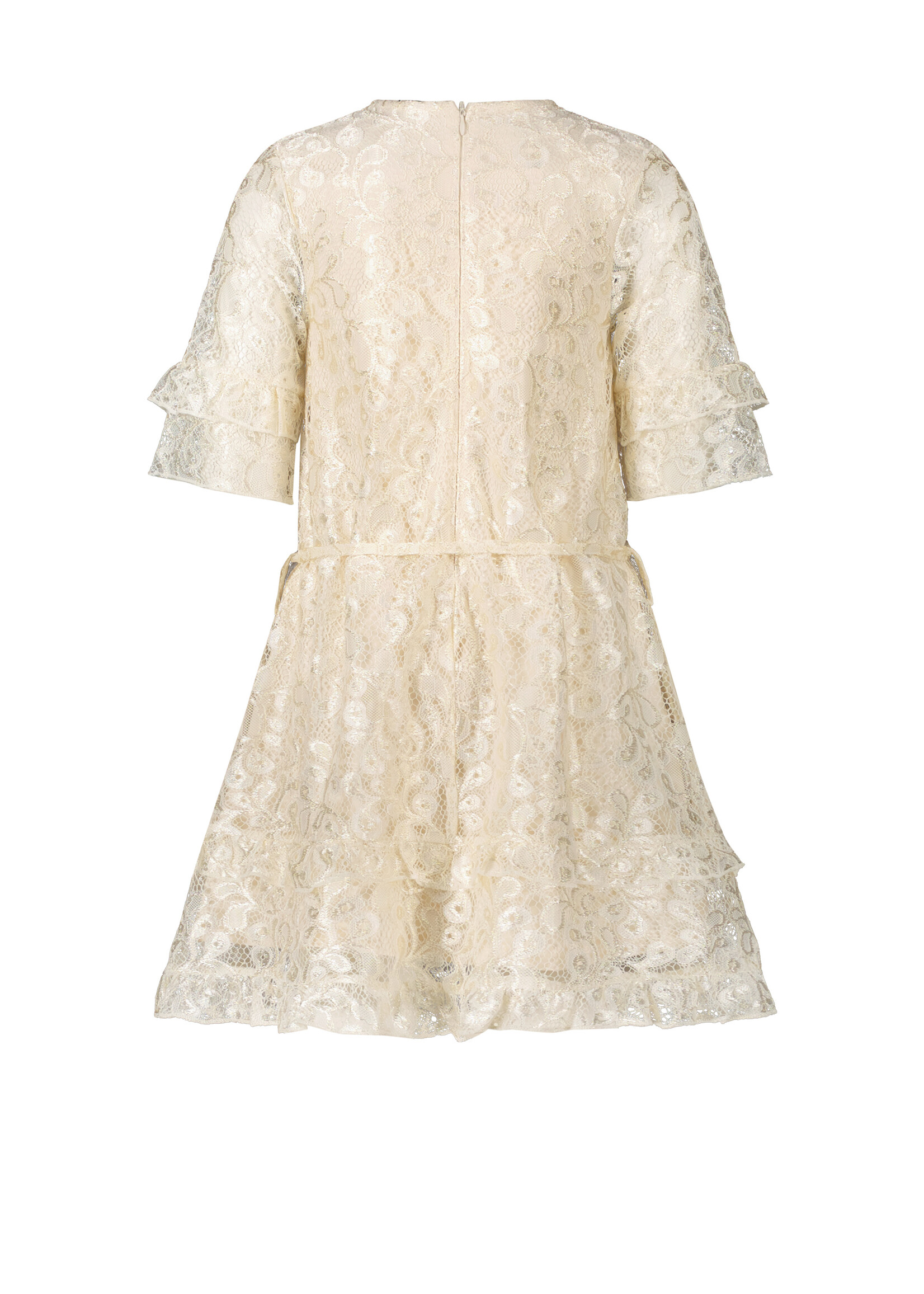 Le Chic Girls Kids C312-5814 SAMBERA shiny lace dress Oatmeal Elite