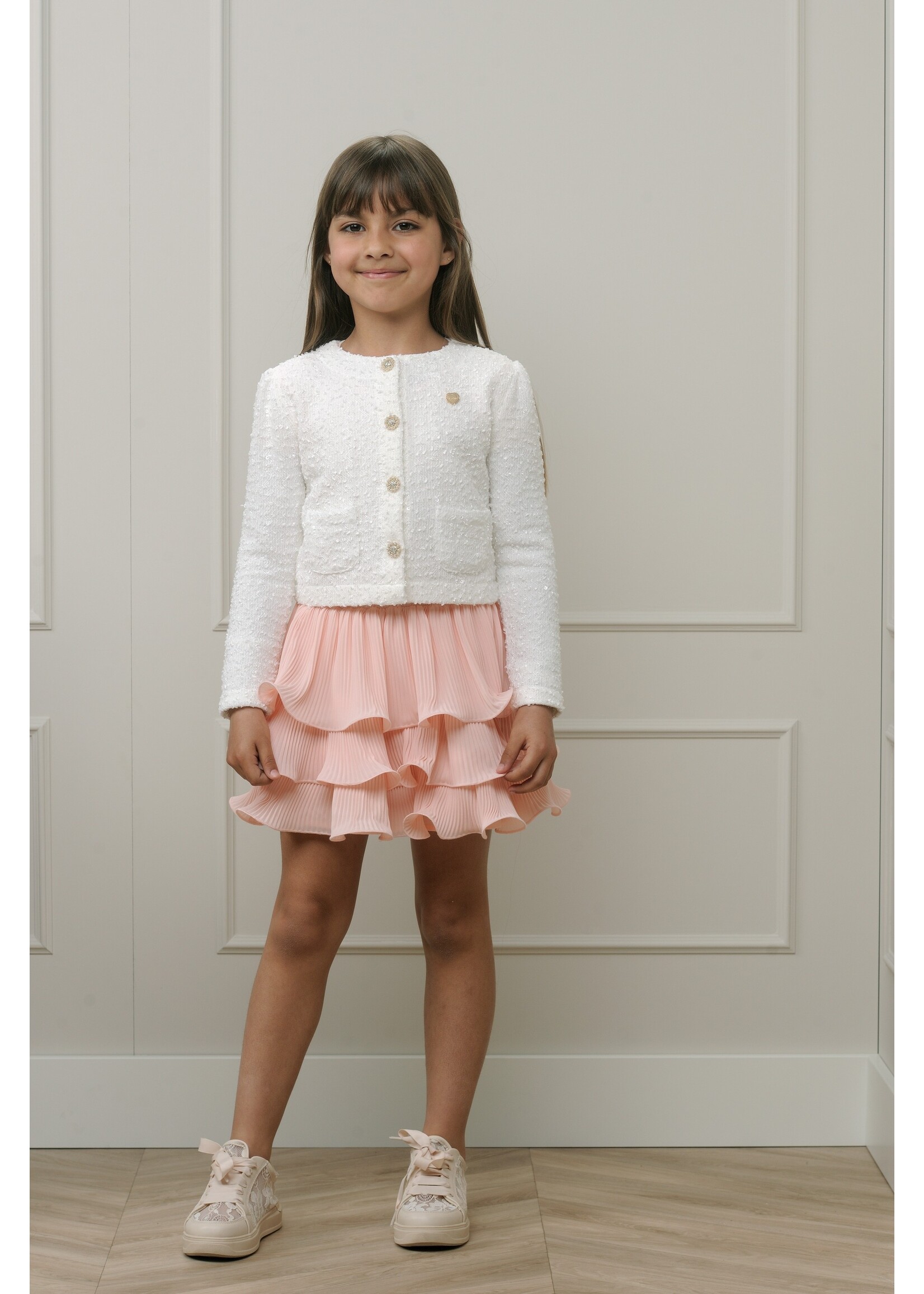Le Chic Girls Kids C312-5730 TESRA plisée skirt Baroque Pink