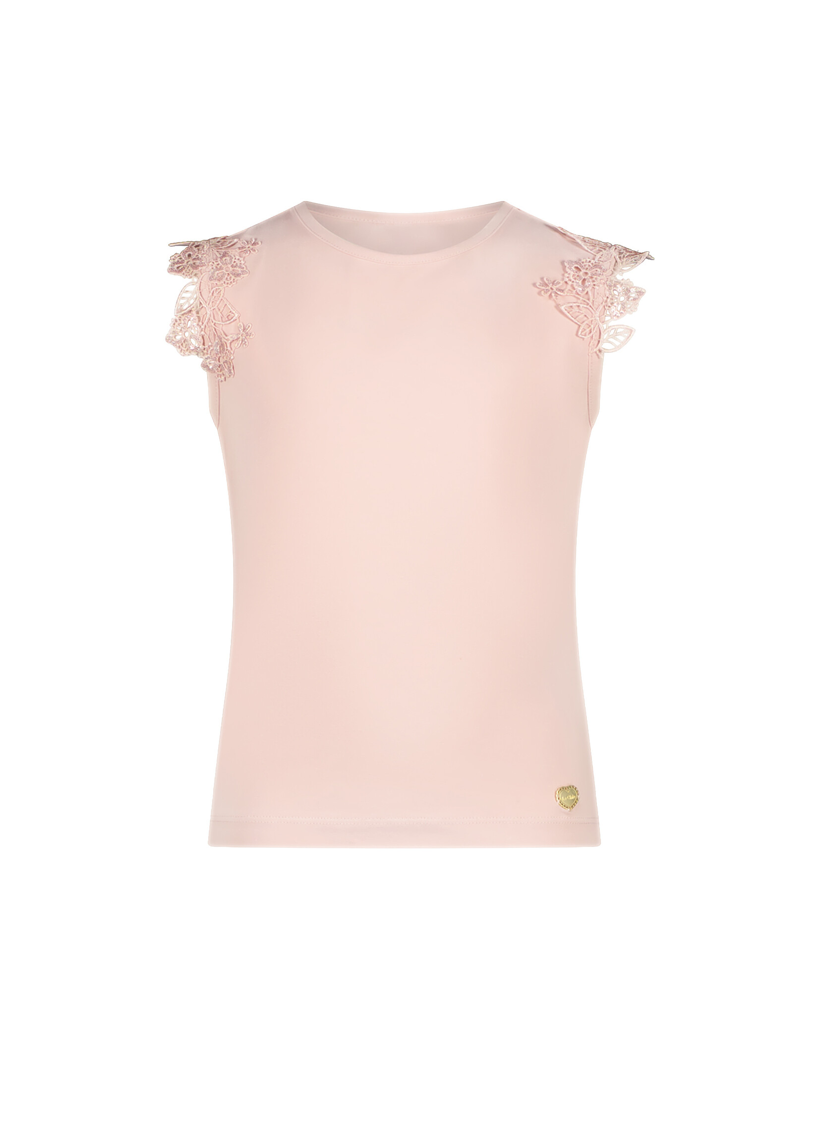 Le Chic Girls Kids C312-5405 NOOSHY flower applique T-shirt Baroque Pink