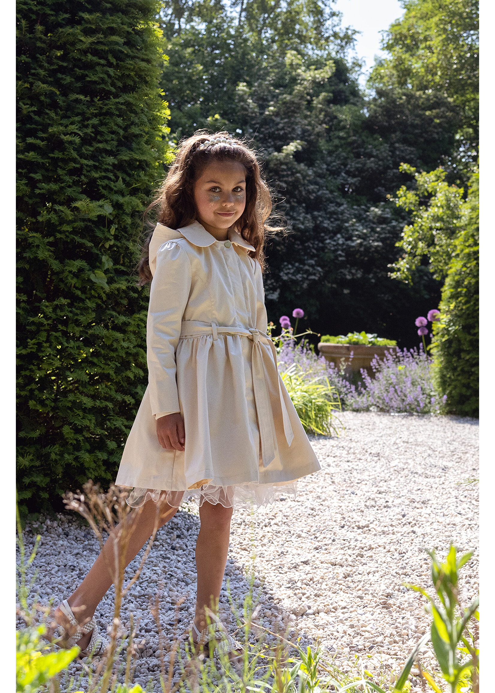 Le Chic Girls Kids C312-5203 BELSA summer fancy trenchoat Pearled Ivory