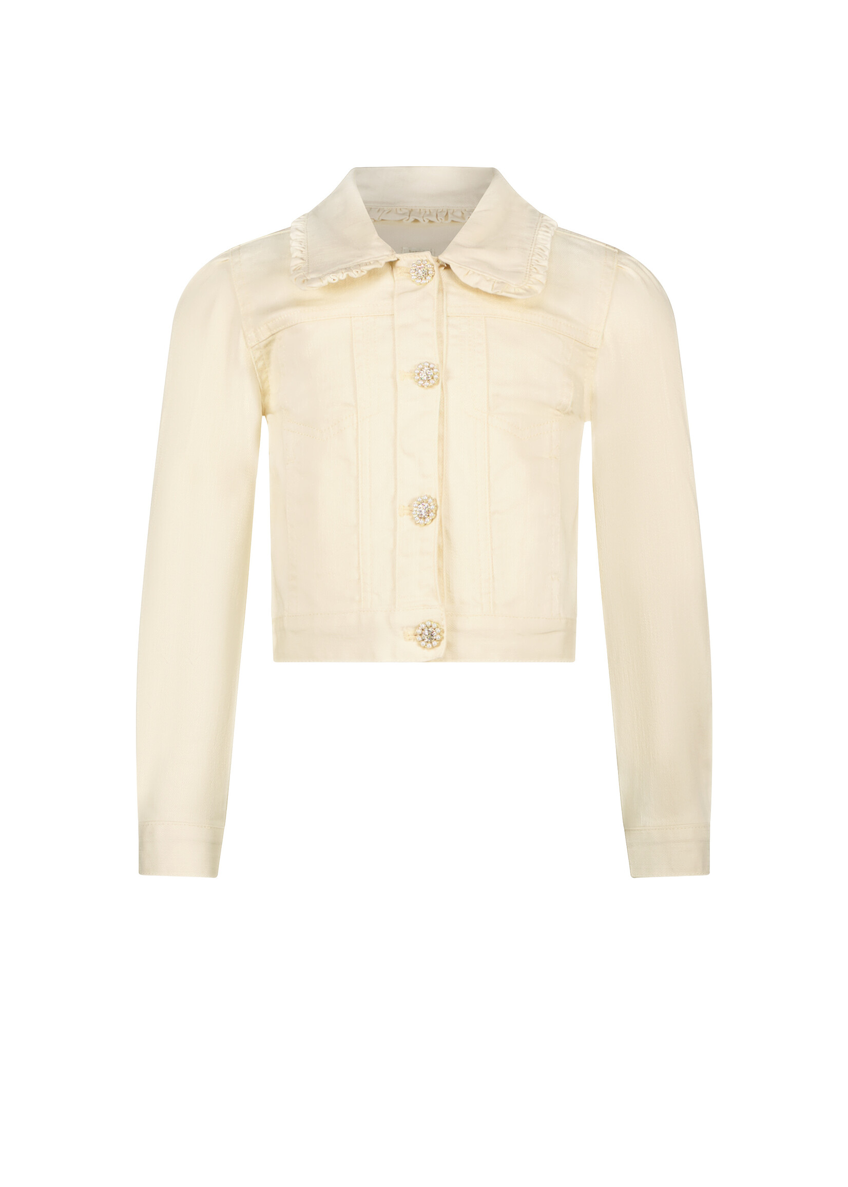 Le Chic Girls Kids C312-5181 ARIA ruffled collar jacket Pearled Ivory