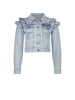 Le Chic Girls Kids C312-5180 ALLY ruffles at armhole jacket Classic Light Denim