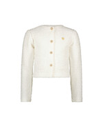 Le Chic Girls Kids C312-5115 AMSY glitter-knit jacket Off White