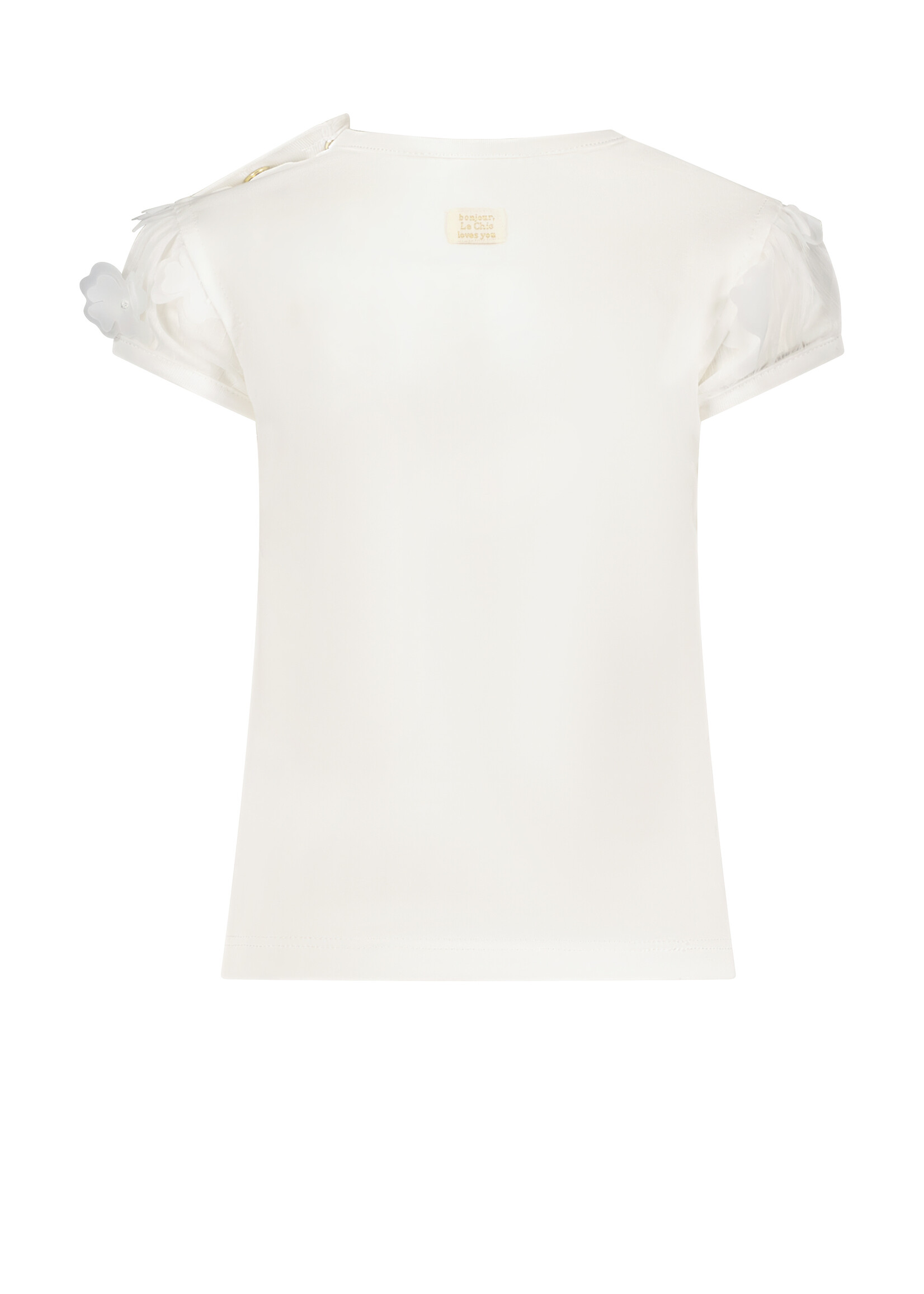 Le Chic Girls Baby C312-7400 NOSHLY flower voile T-shirt Off White