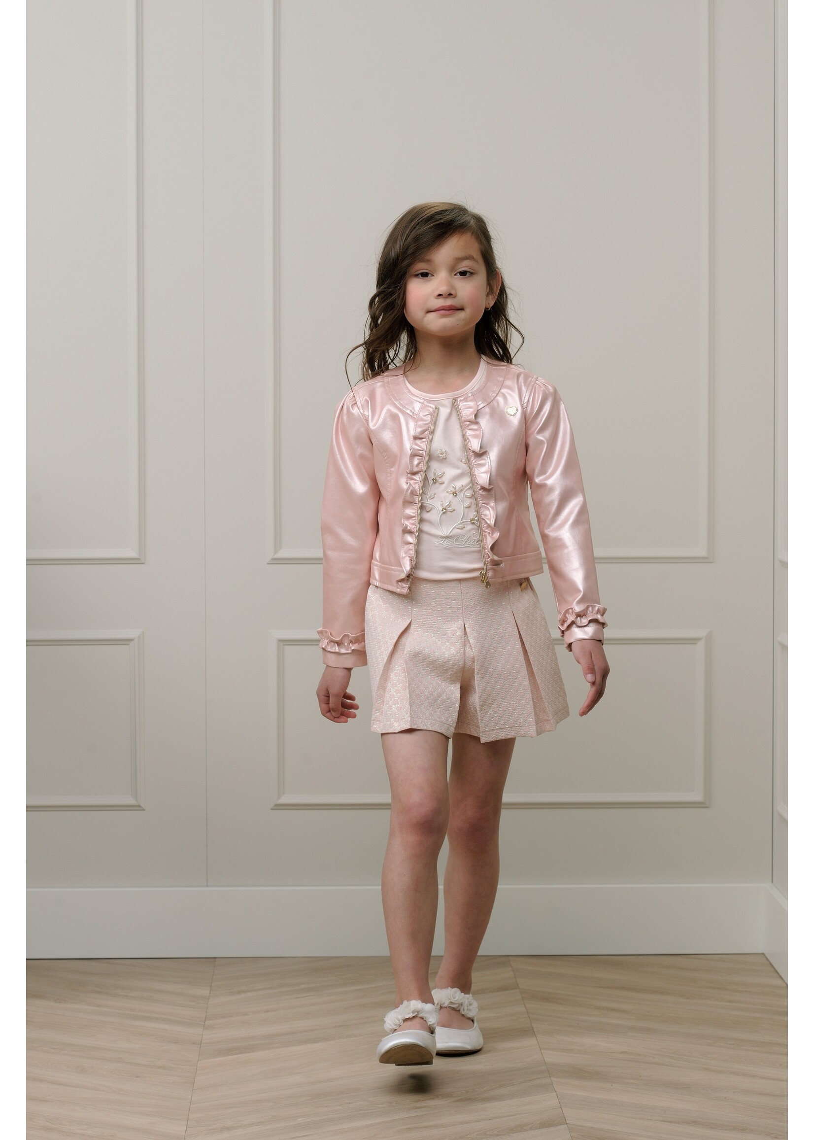 Le Chic Girls Kids C312-5605 DARLING crêpe / lurex shorts Baroque Pink