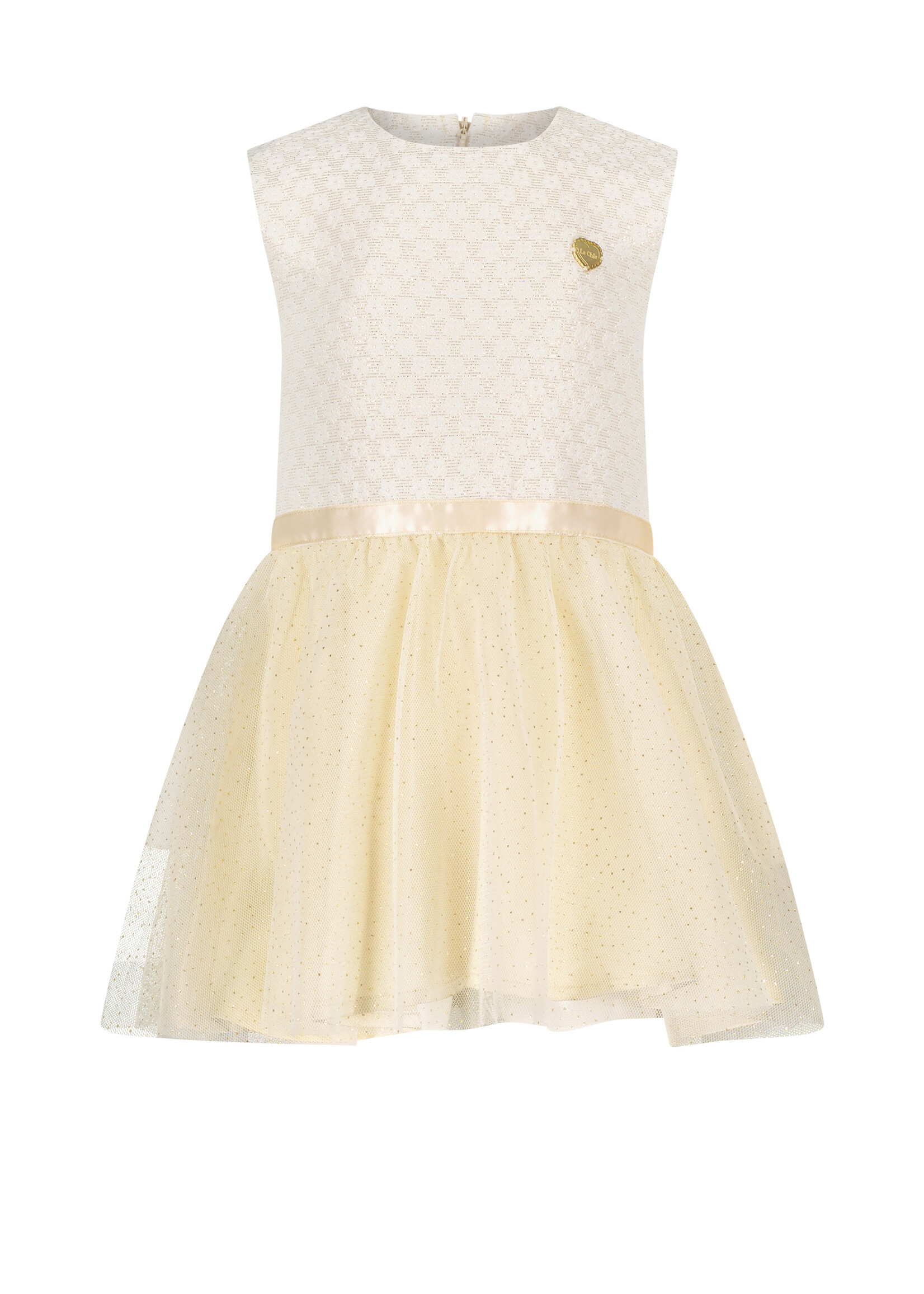 Le Chic Girls Baby C312-7802 SYMMI sparkly net dress Champagne