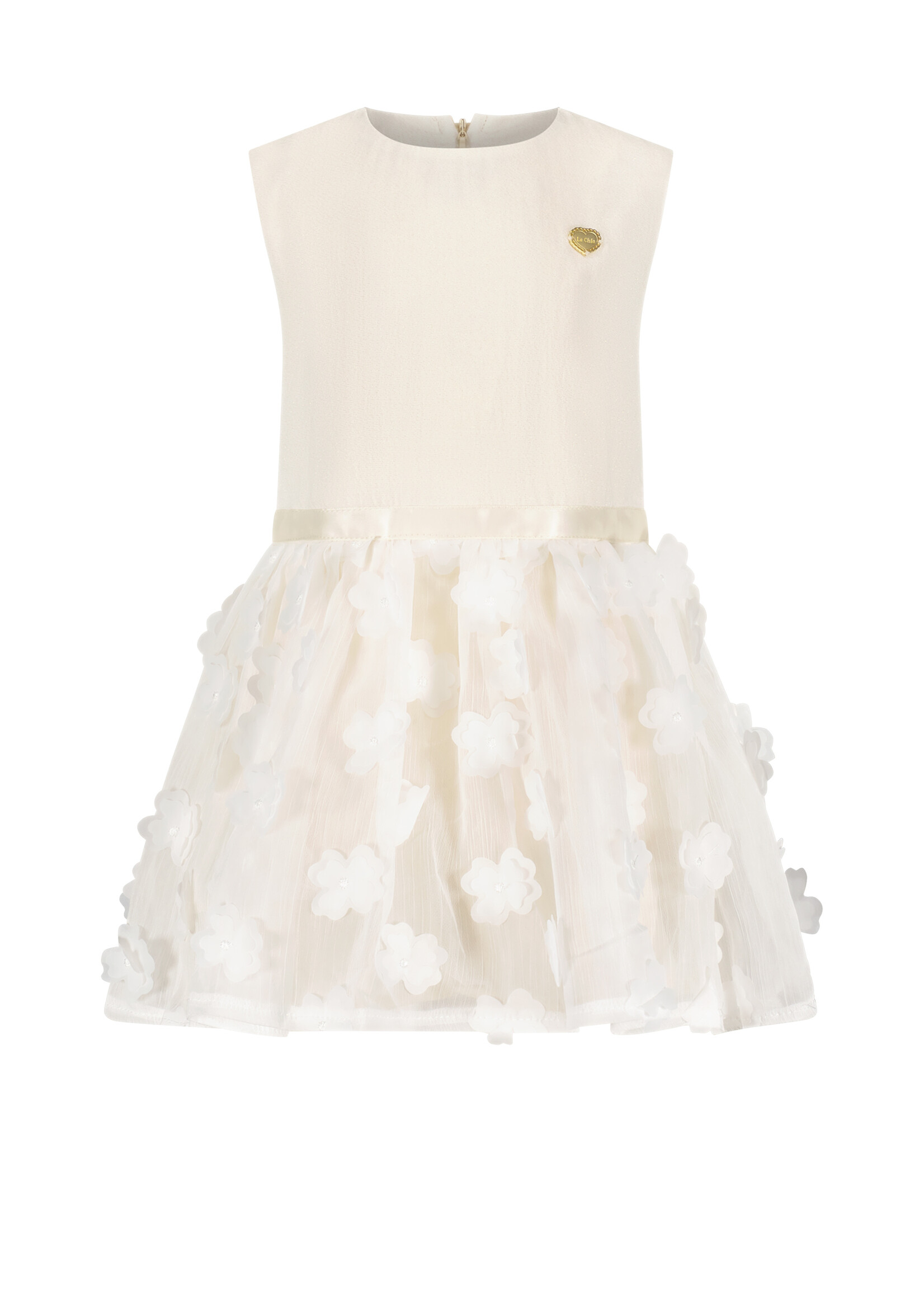 Le Chic Girls Baby C312-7801 SYMMI flower voile dress Off White