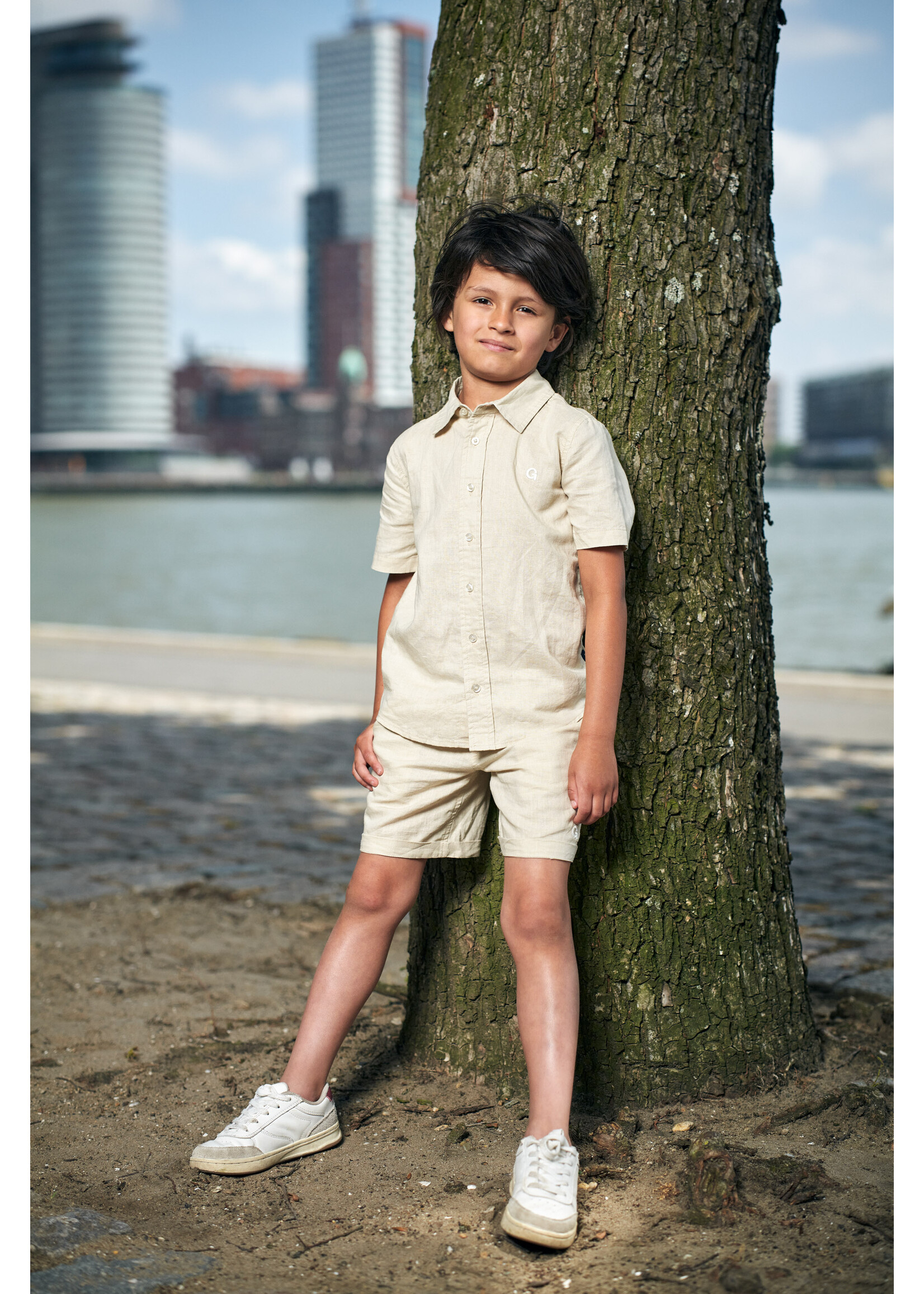 Le Chic Boys Kids L402-6146 EVIO short sleeve shirt Light Sand