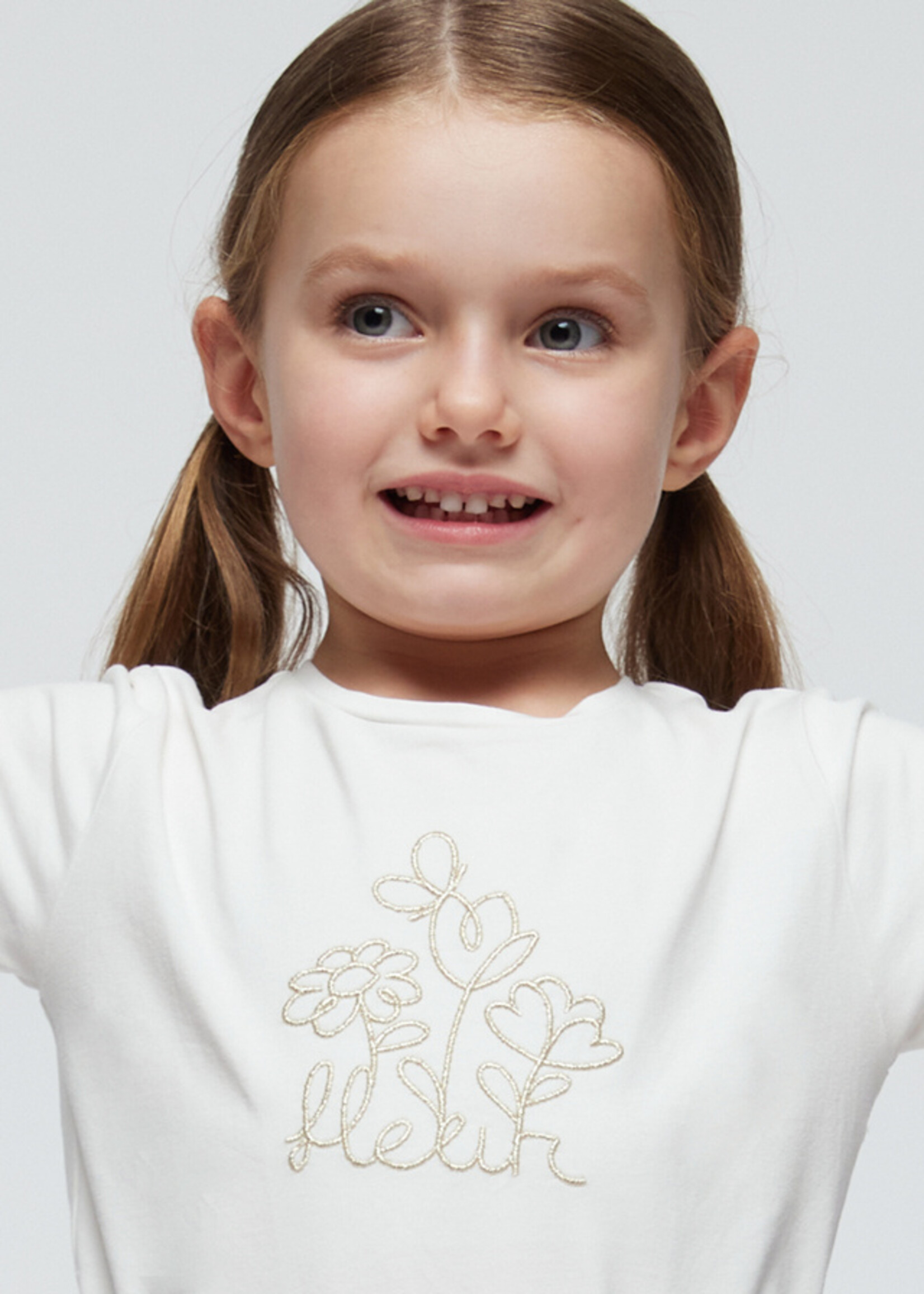 Mayoral Mini Girl            174 Basic s/s t-shirt             Natural