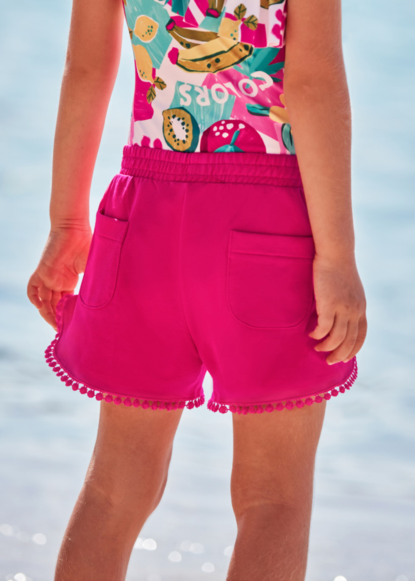 Mayoral Mini Girl            607 Chenille shorts               Orchid