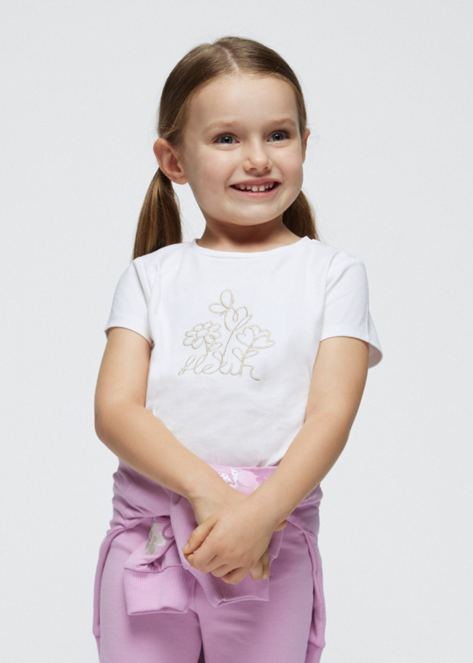 Mayoral Mini Girl            174 Basic s/s t-shirt             White