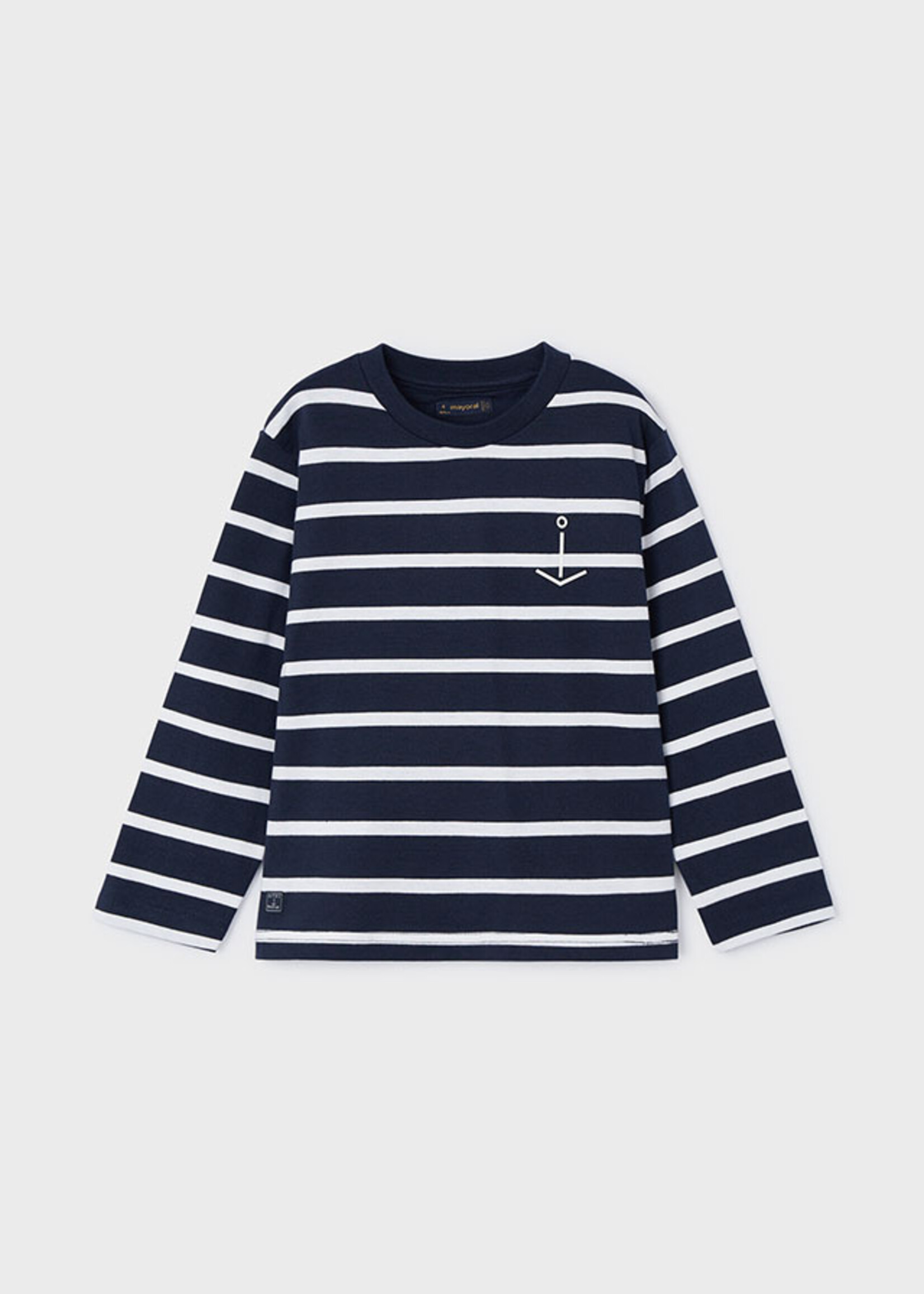 Mayoral Mini Boy             3025 L/s stripes t-shirt           Navy