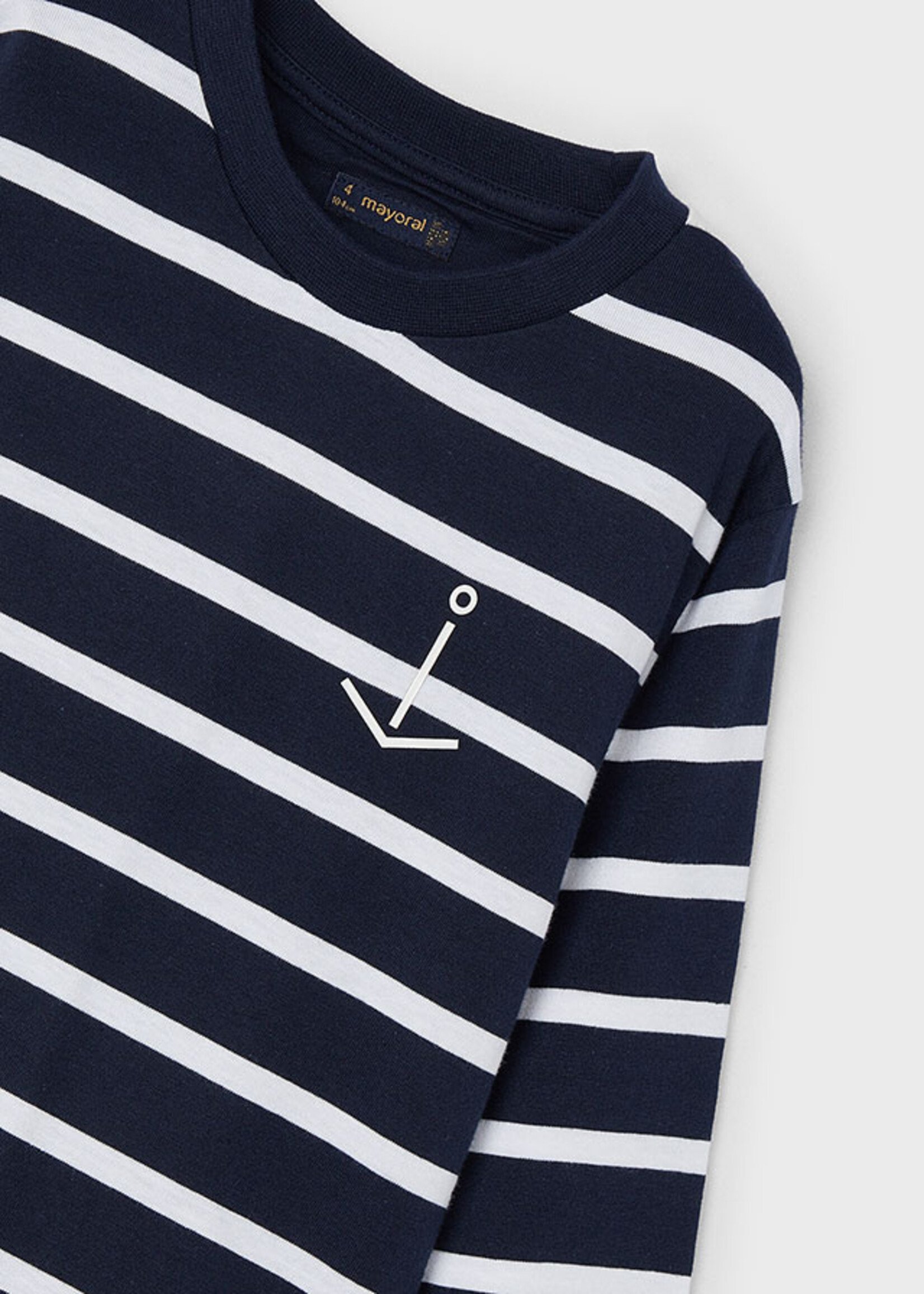 Mayoral Mini Boy             3025 L/s stripes t-shirt           Navy