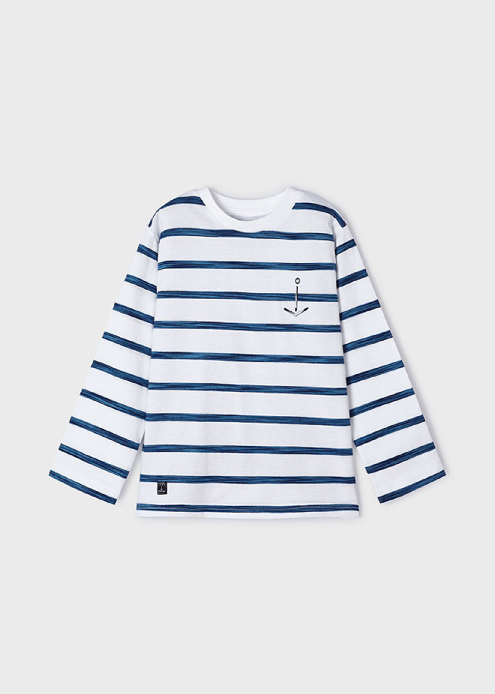 Mayoral Mini Boy             3025 L/s stripes t-shirt           Whit-Navy