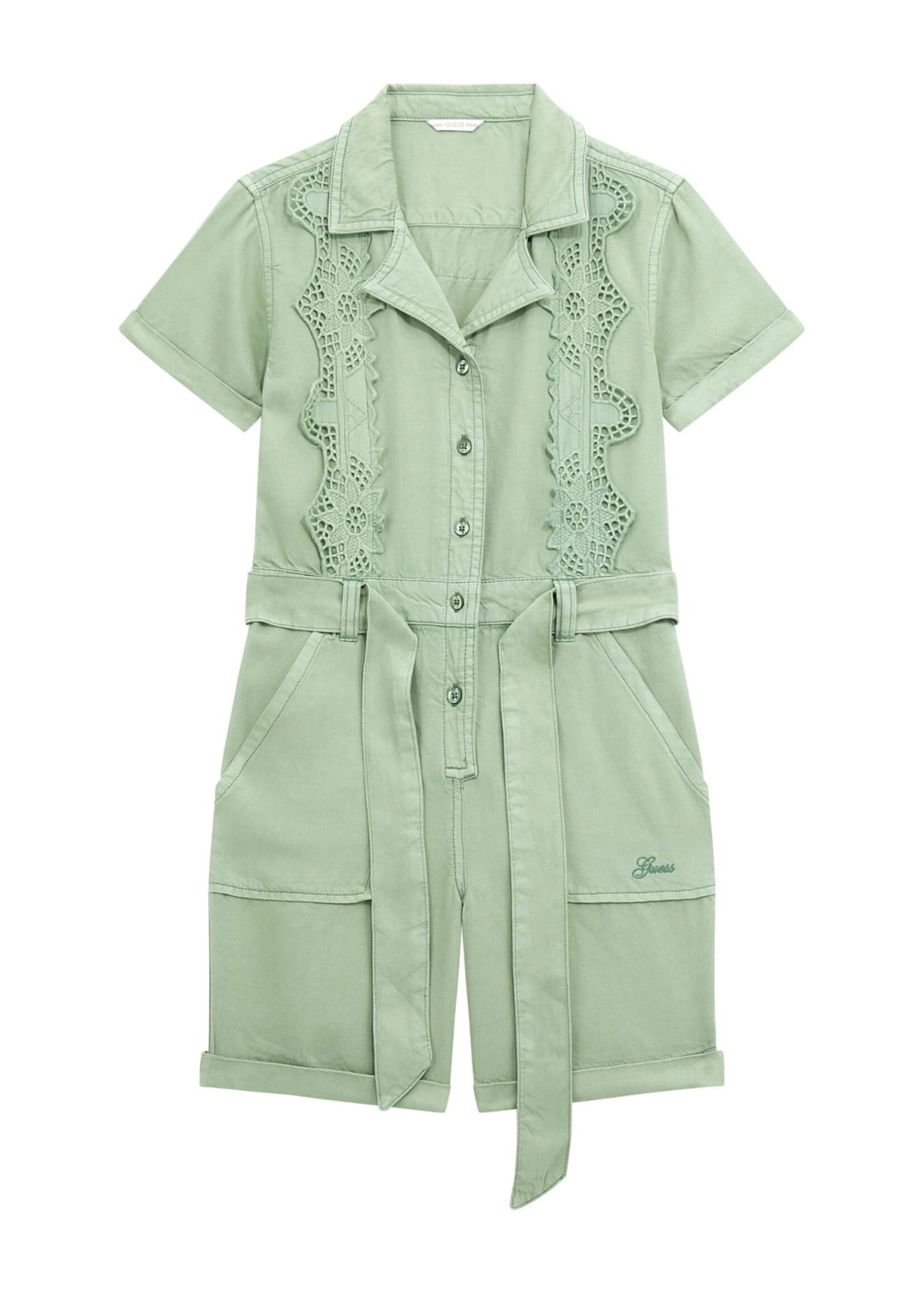 Guess J4GK06 GMT DYE TENCEL SS ROMPER SALVIAS GREEN