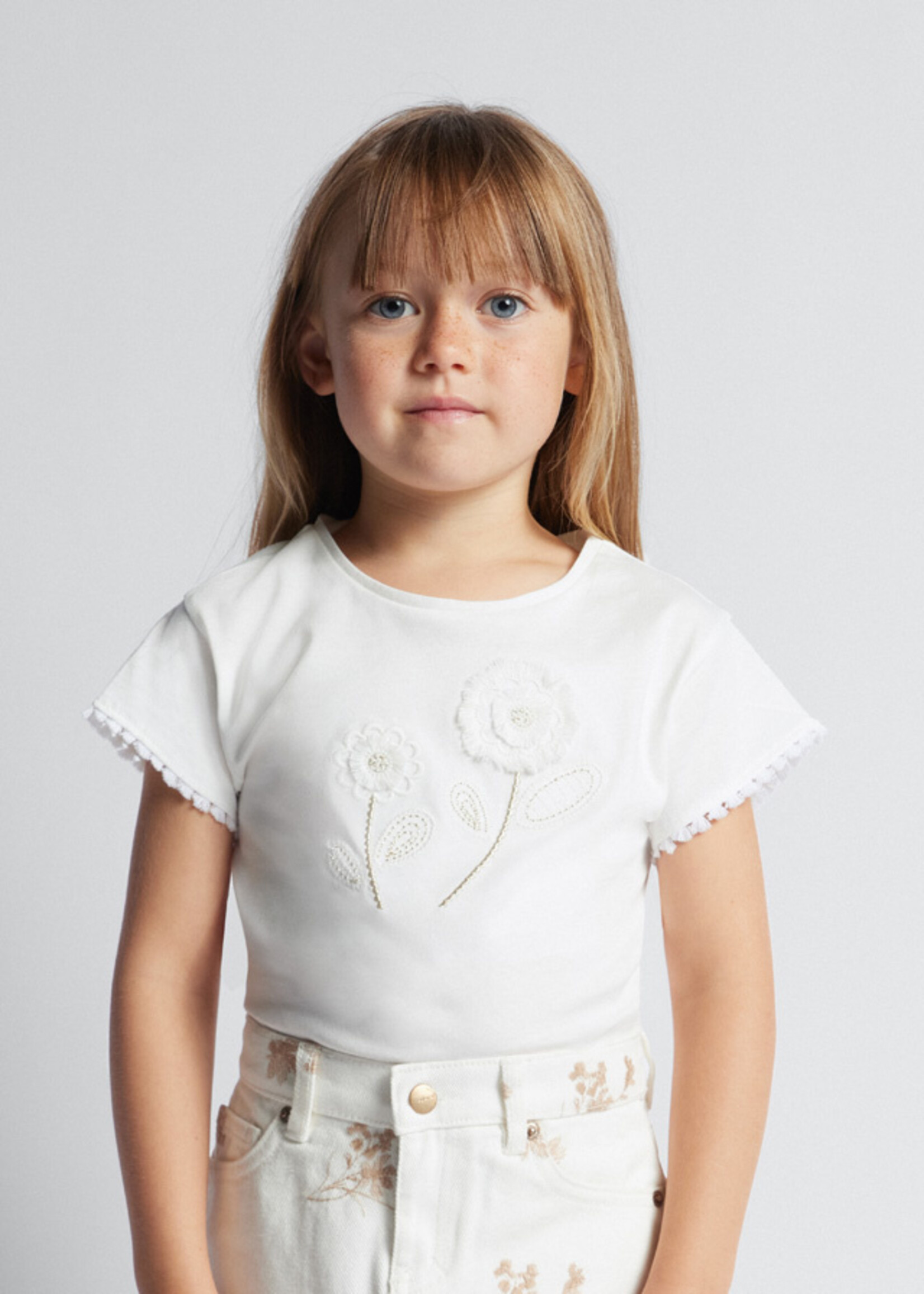 Mayoral Mini Girl            3083 S/s t-shirt                   Natural