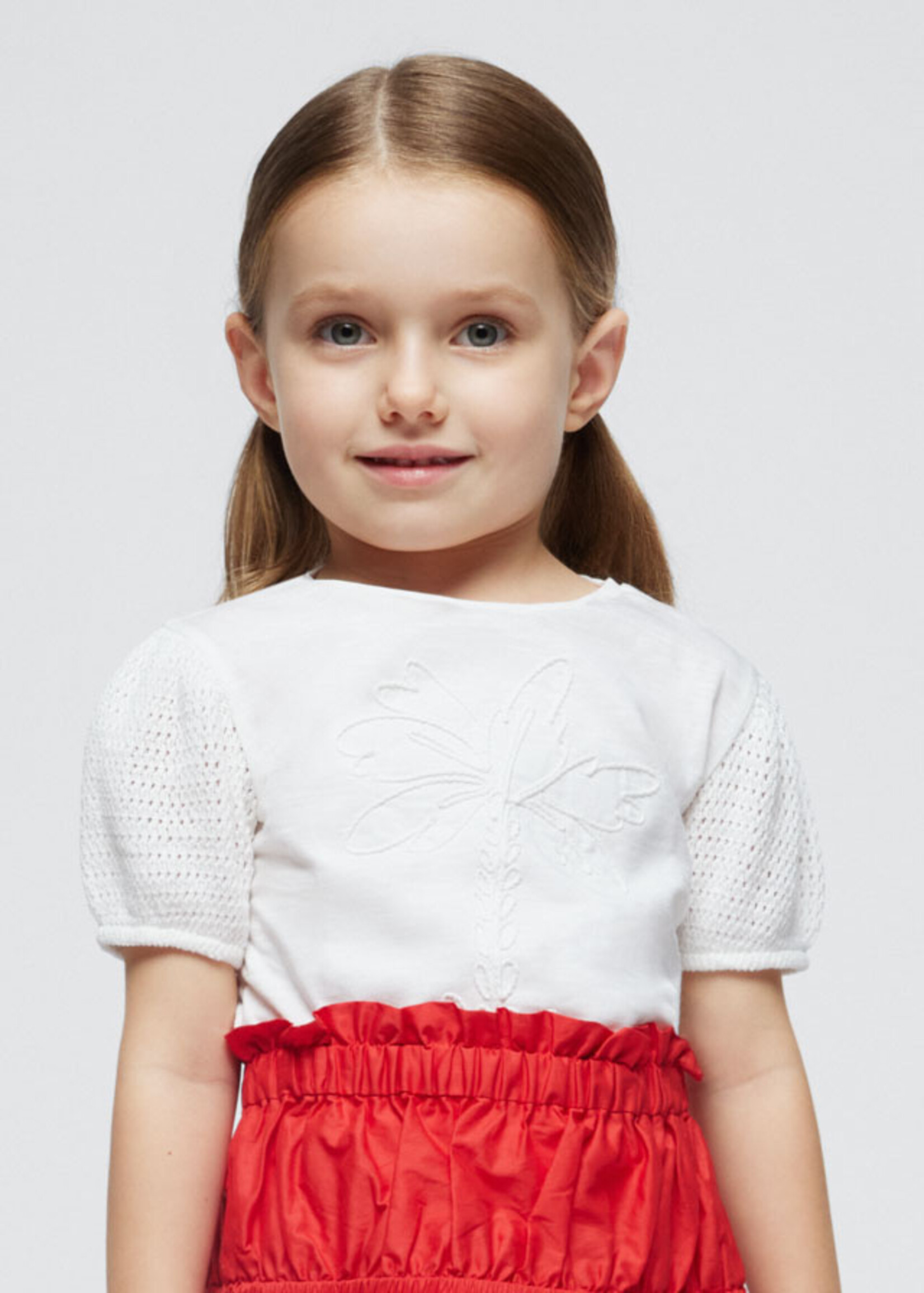 Mayoral Mini Girl            3085 S/s t-shirt                   Natural