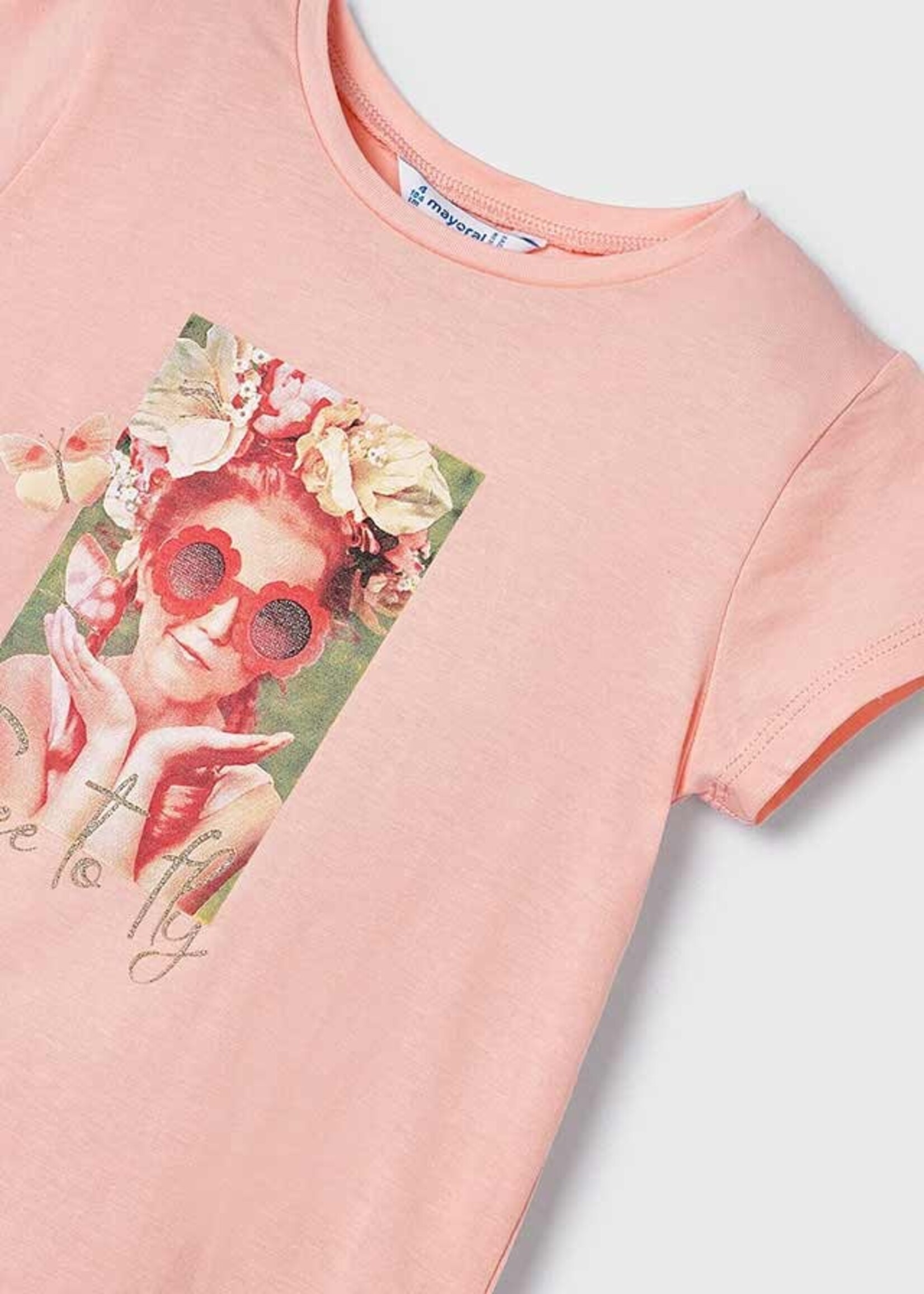 Mayoral Mini Girl            3090 S/s t-shirt                   Salmon