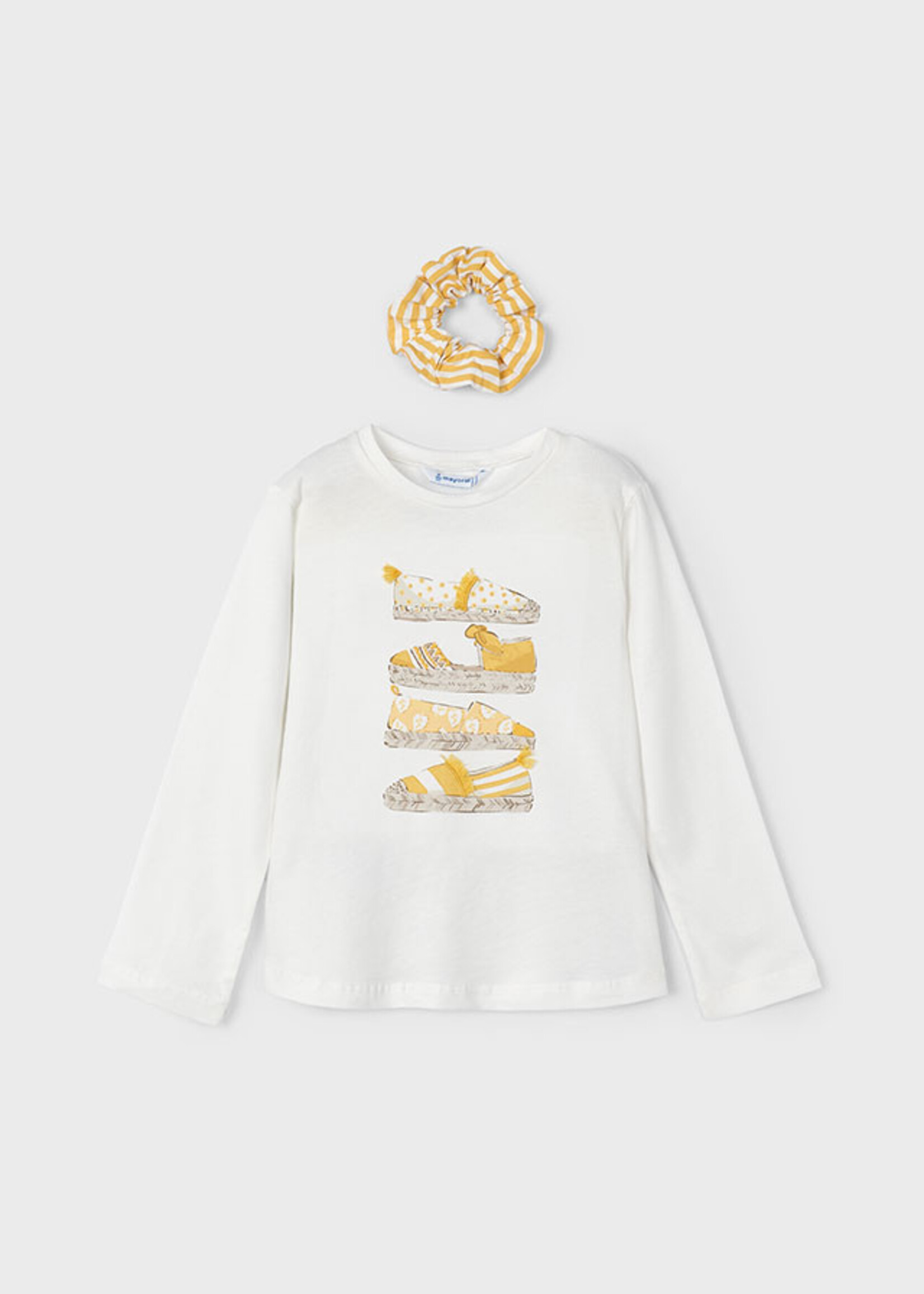 Mayoral Mini Girl            3092 L/s t-shirt                   Natural