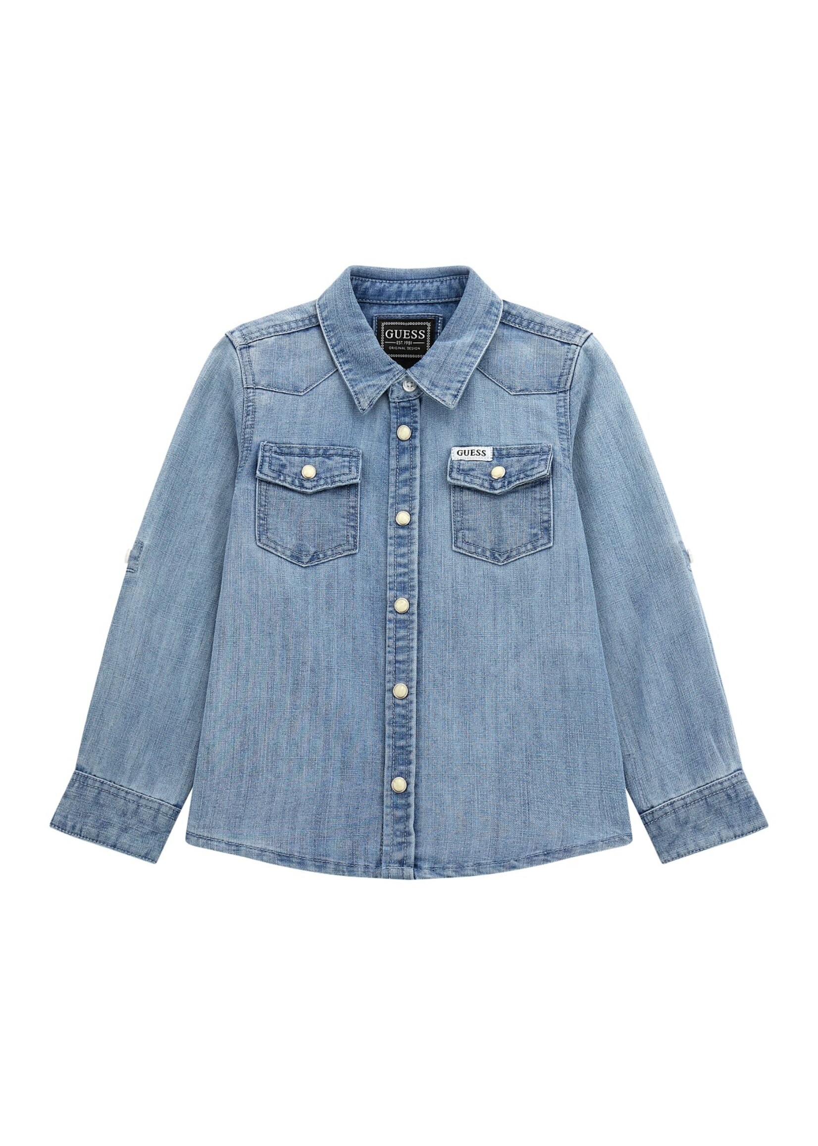 Guess DENIM ADJ. LS SHIRT N4RH01 LT BLUE DENIM WASH